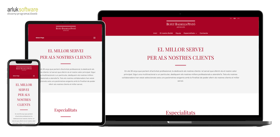 Bufet Balsells Pintó disseny i programació web en WordPress