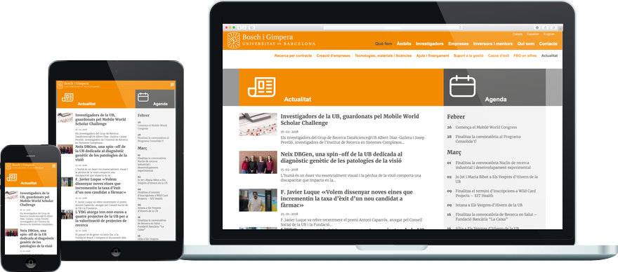 Fundació Bosch i Gimpera programació plantilla web a mida i maquetació contingut exemple 3