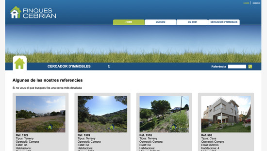 Finques Cebrian programació web eina gestió immobles a mida