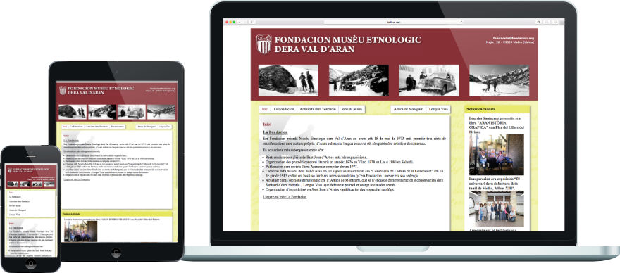 Fondacion Musèu Etnologic dera Val d'Aran disseny web programació plantilla web a mida exemple 1