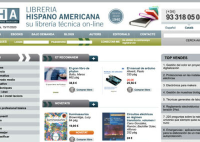 Programació web a mida botiga online: Llibreria Hispano Americana de Barcelona