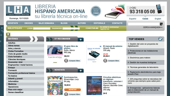 Llibreria Hispano Americana programació botiga online a mida