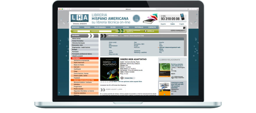 Llibreria Hispano Americana programació botiga online a mida exemple 3