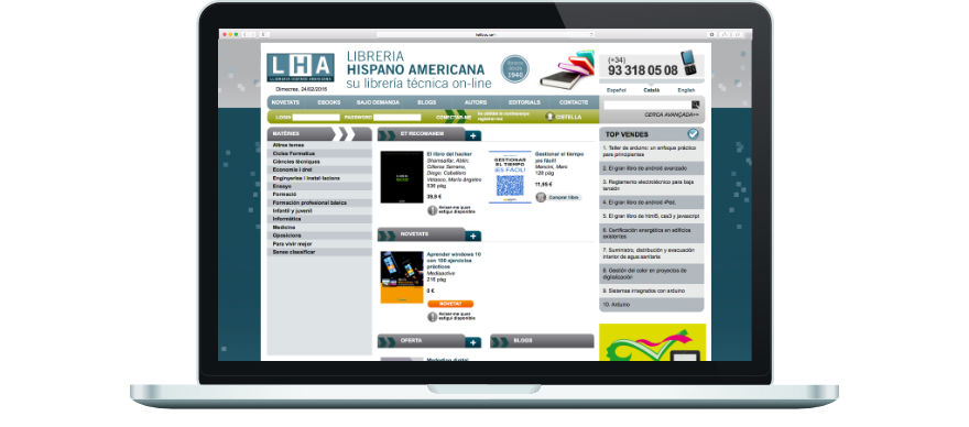 Llibreria Hispano Americana programació botiga online a mida exemple 1