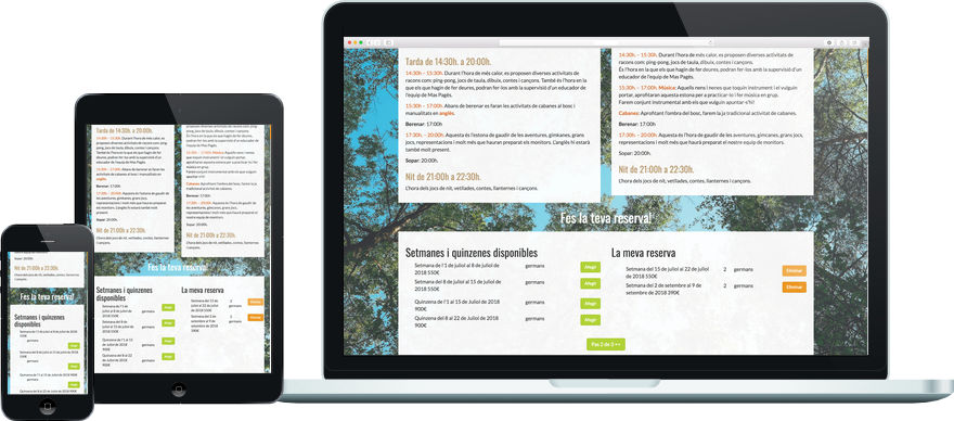 Mas Pagès programació a mida sistema de reserves responsive pagament TPV 2