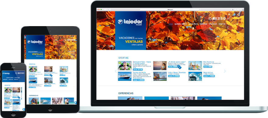 Viajes Tejedor disseny web programació plantilla web a mida exemple 1